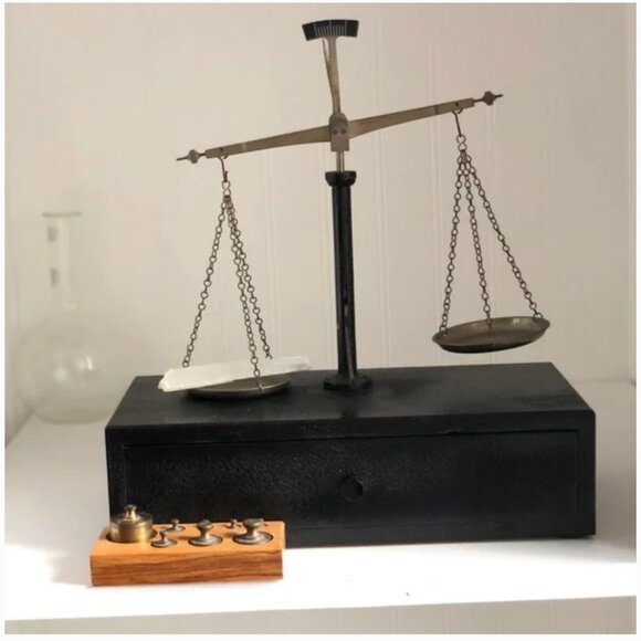 Vintage * MCM German Beam Scale with Weights & Measures - Picture 4 of 11